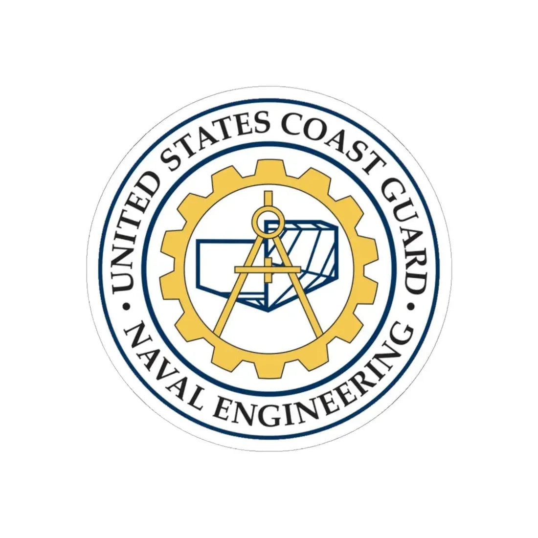 USCG Naval Engineering (U.S. Coast Guard) STICKER Vinyl Kiss-Cut Decal 6 Inch White - The Sticker Space