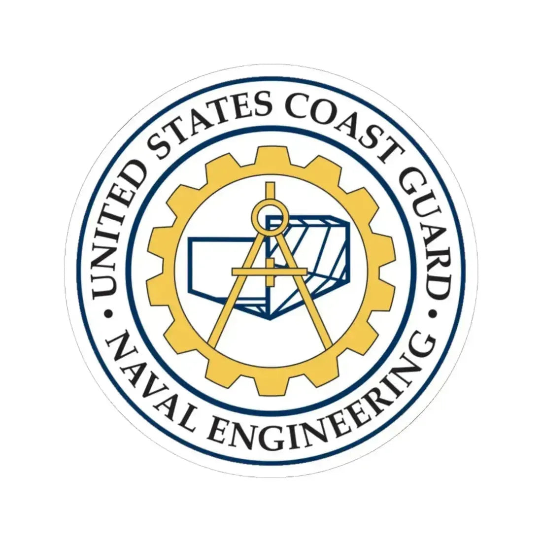 USCG Naval Engineering (U.S. Coast Guard) STICKER Vinyl Kiss-Cut Decal 6 Inch White - The Sticker Space