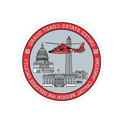 USCG NCR ADF   Nat'l Capital Reg Air Def Fac 2009 (U.S. Coast Guard) REVERSE PRINT Transparent Die-Cut STICKER 2 Inch Die-Cut Transparent - The Sticker Space