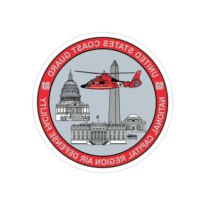USCG NCR ADF   Nat'l Capital Reg Air Def Fac 2009 (U.S. Coast Guard) REVERSE PRINT Transparent Die-Cut STICKER 4 Inch Die-Cut Transparent - The Sticker Space