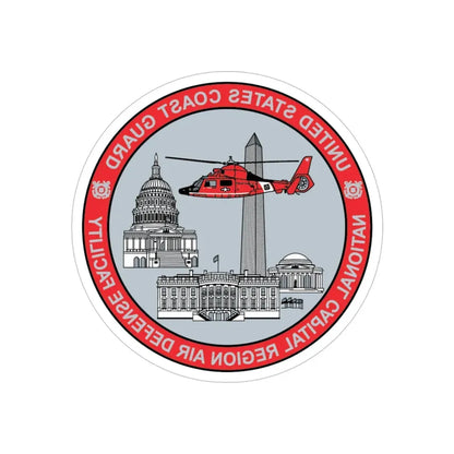 USCG NCR ADF   Nat'l Capital Reg Air Def Fac 2009 (U.S. Coast Guard) REVERSE PRINT Transparent Die-Cut STICKER 5 Inch Die-Cut Transparent - The Sticker Space