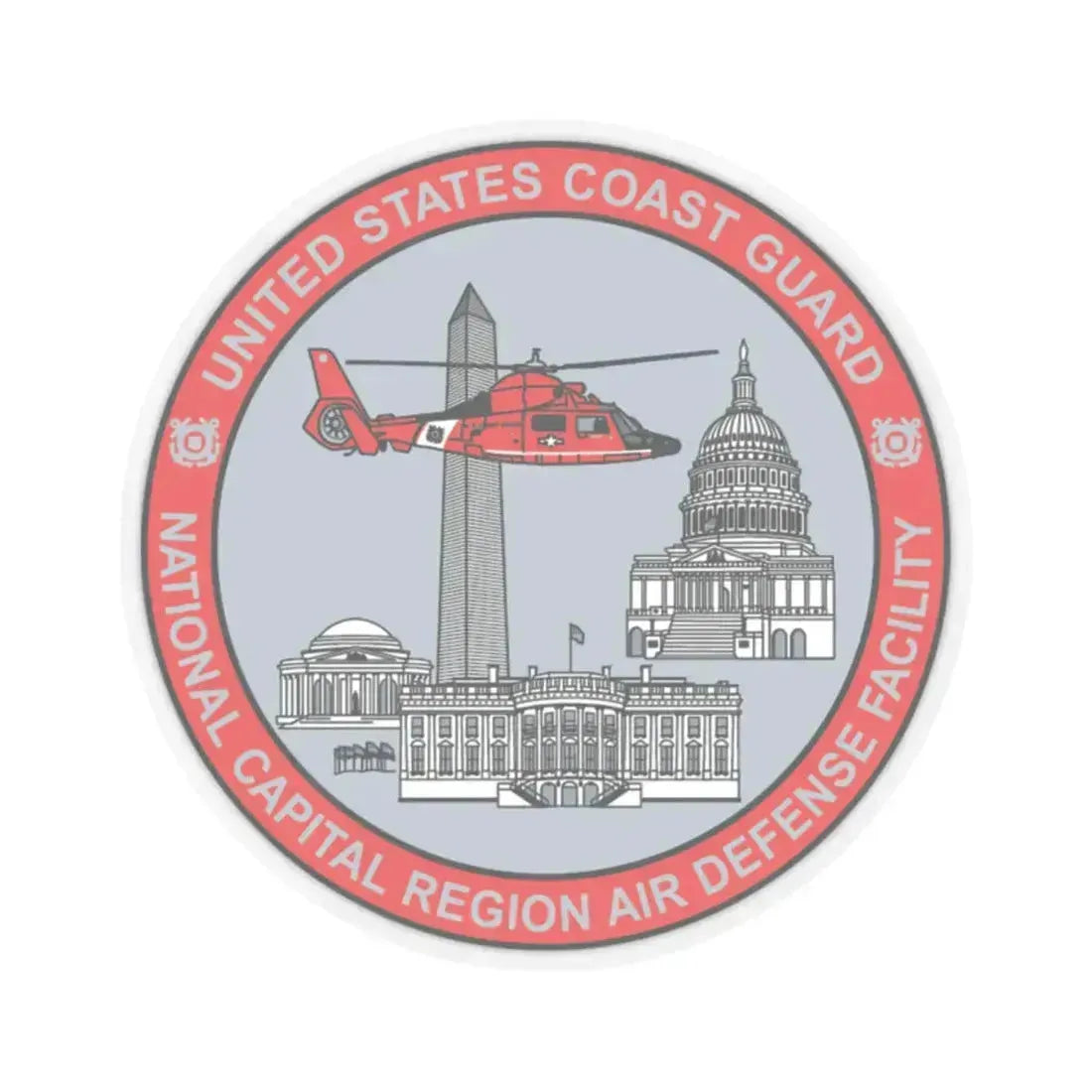 USCG NCR ADF   Nat'l Capital Reg Air Def Fac 2009 (U.S. Coast Guard) STICKER Vinyl Kiss-Cut Decal 2 Inch Transparent - The Sticker Space