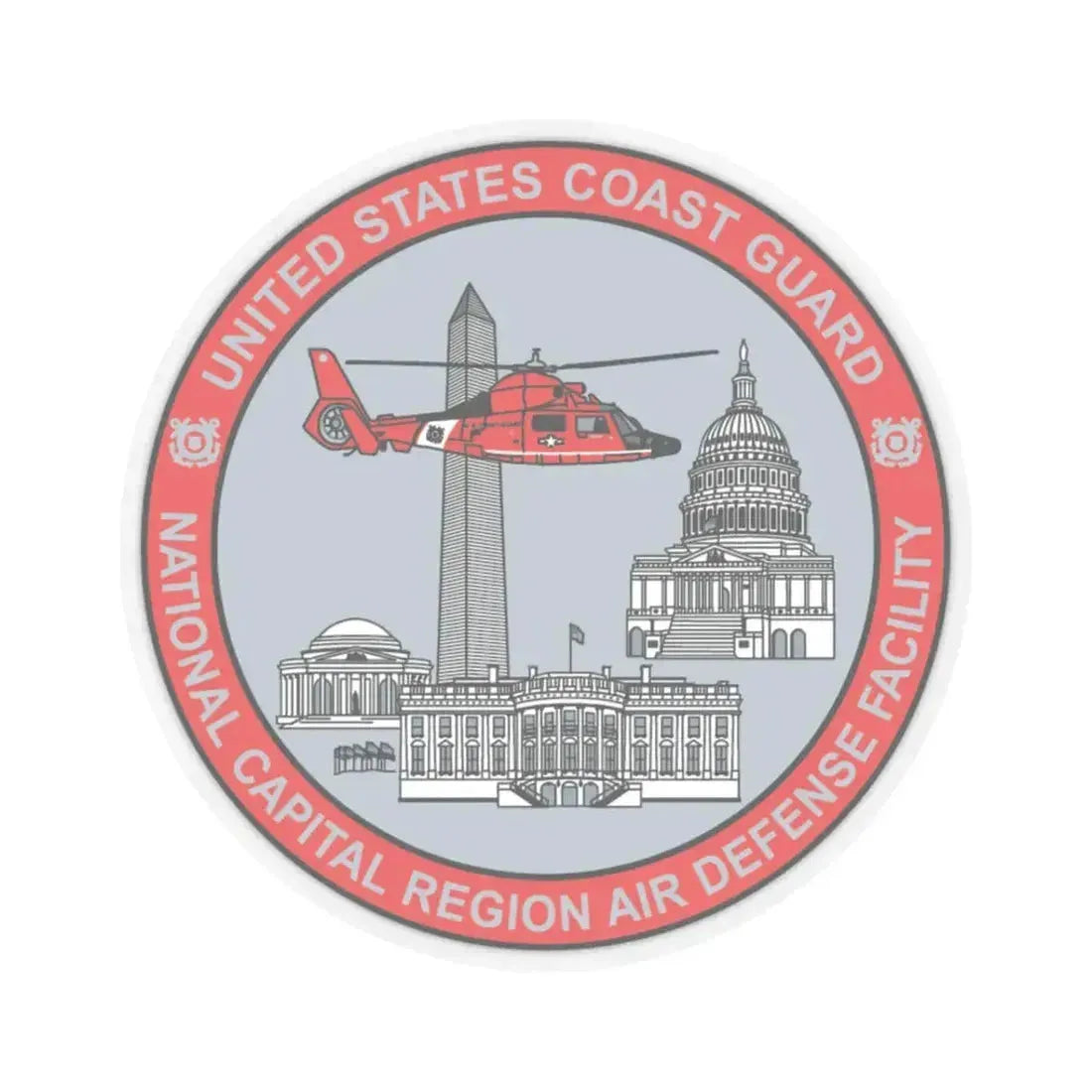 USCG NCR ADF   Nat'l Capital Reg Air Def Fac 2009 (U.S. Coast Guard) STICKER Vinyl Kiss-Cut Decal 3 Inch Transparent - The Sticker Space