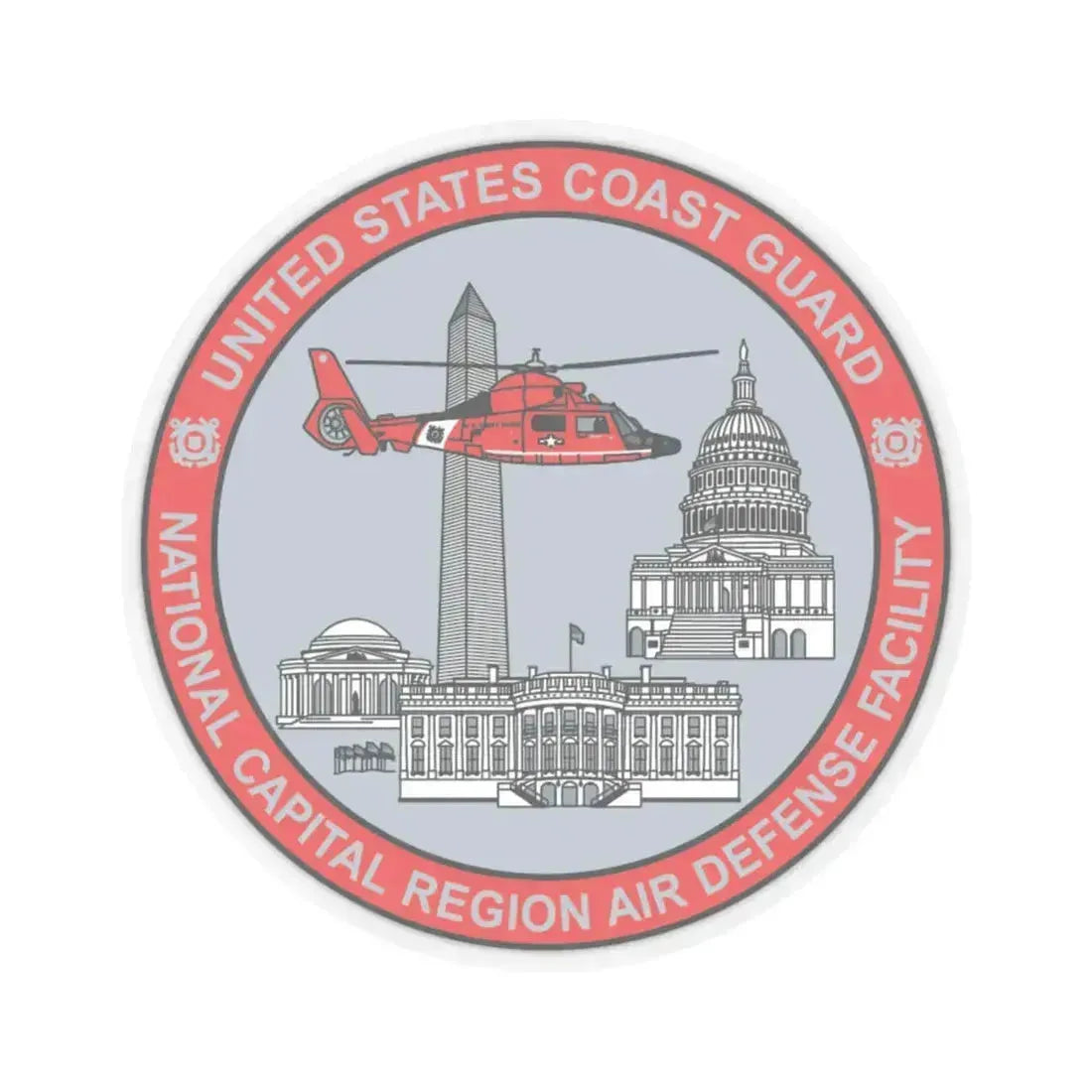USCG NCR ADF   Nat'l Capital Reg Air Def Fac 2009 (U.S. Coast Guard) STICKER Vinyl Kiss-Cut Decal 4 Inch Transparent - The Sticker Space