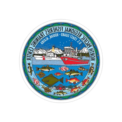 USCG NPRFTC Kodiak Alaska 2005 (U.S. Coast Guard) REVERSE PRINT Transparent Die-Cut STICKER 3 Inch Die-Cut Transparent - The Sticker Space