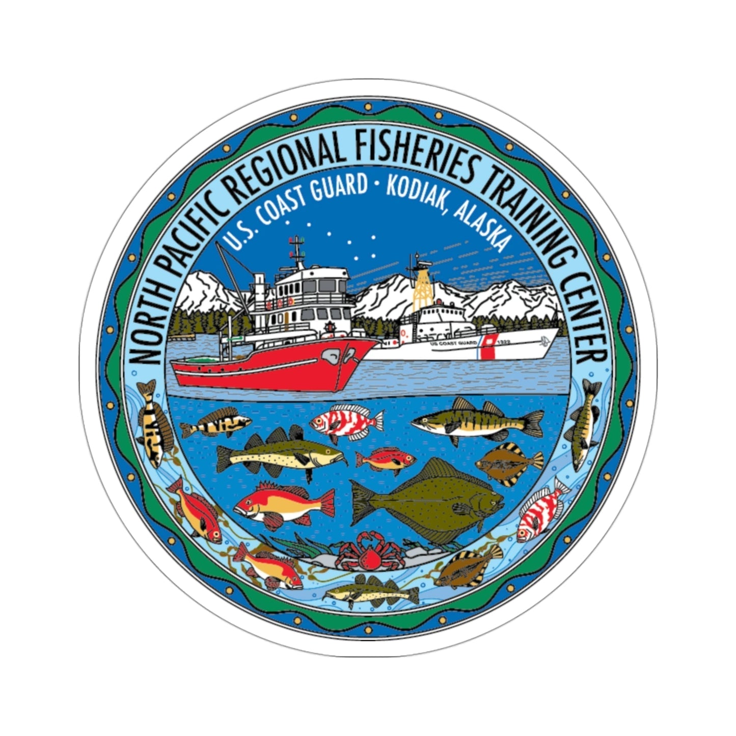 USCG NPRFTC Kodiak Alaska (U.S. Coast Guard) STICKER Vinyl Die-Cut Decal-3 Inch-The Sticker Space