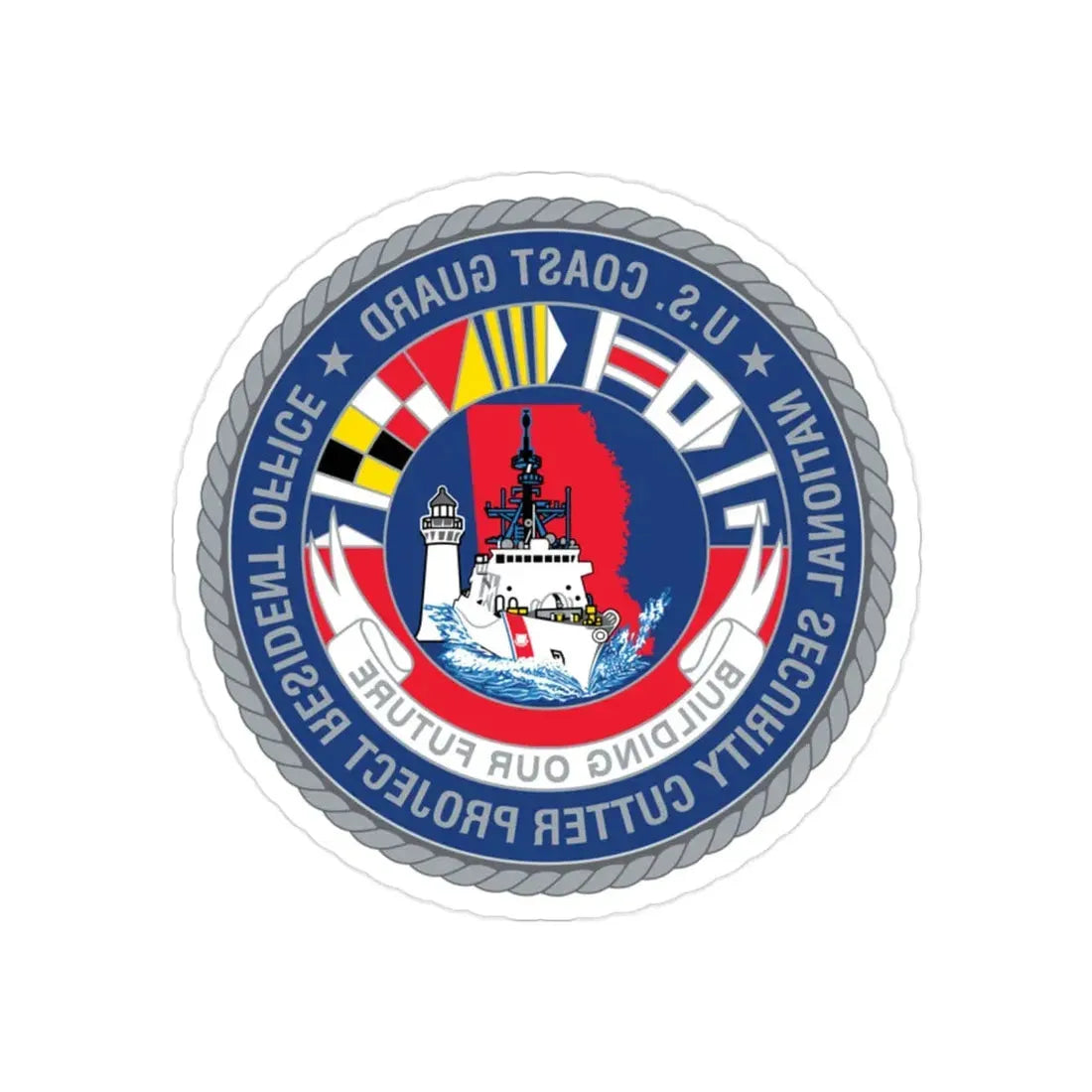 USCG NSCPRO (U.S. Coast Guard) REVERSE PRINT Transparent Die-Cut STICKER 2 Inch Die-Cut Transparent - The Sticker Space