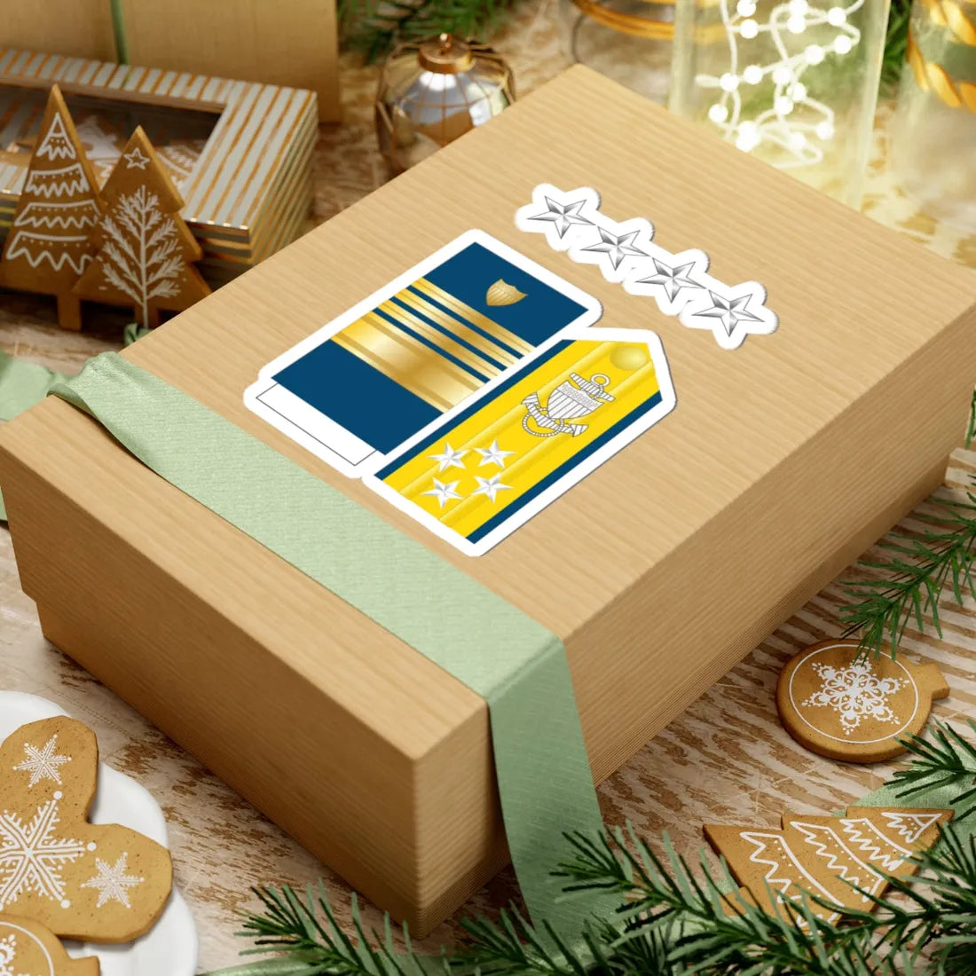 USCG O 10 insignia (United States) (Military Rank) STICKER Vinyl Kiss-Cut Decal - The Sticker Space