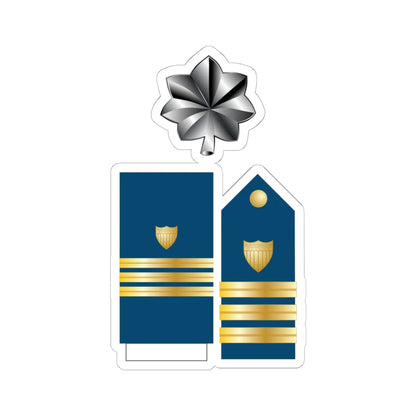 USCG O 5 insignia (United States) (Military Rank) STICKER Vinyl Kiss-Cut Decal 6 Inch White - The Sticker Space