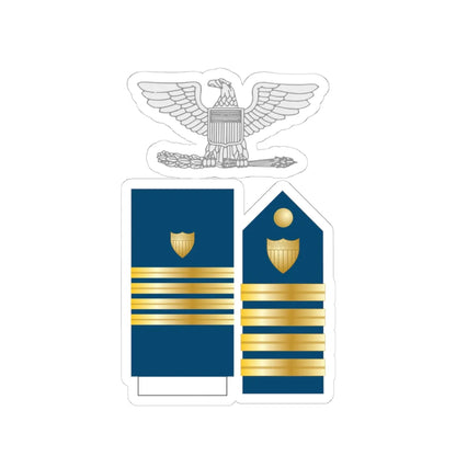 USCG O 6 insignia (United States) (Military Rank) STICKER Vinyl Kiss-Cut Decal 4 Inch White - The Sticker Space