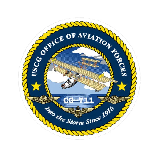 USCG OFFICE OF AVIATION FORCES CG 711 (U.S. Coast Guard) STICKER Vinyl Kiss-Cut Decal 2 Inch White - The Sticker Space