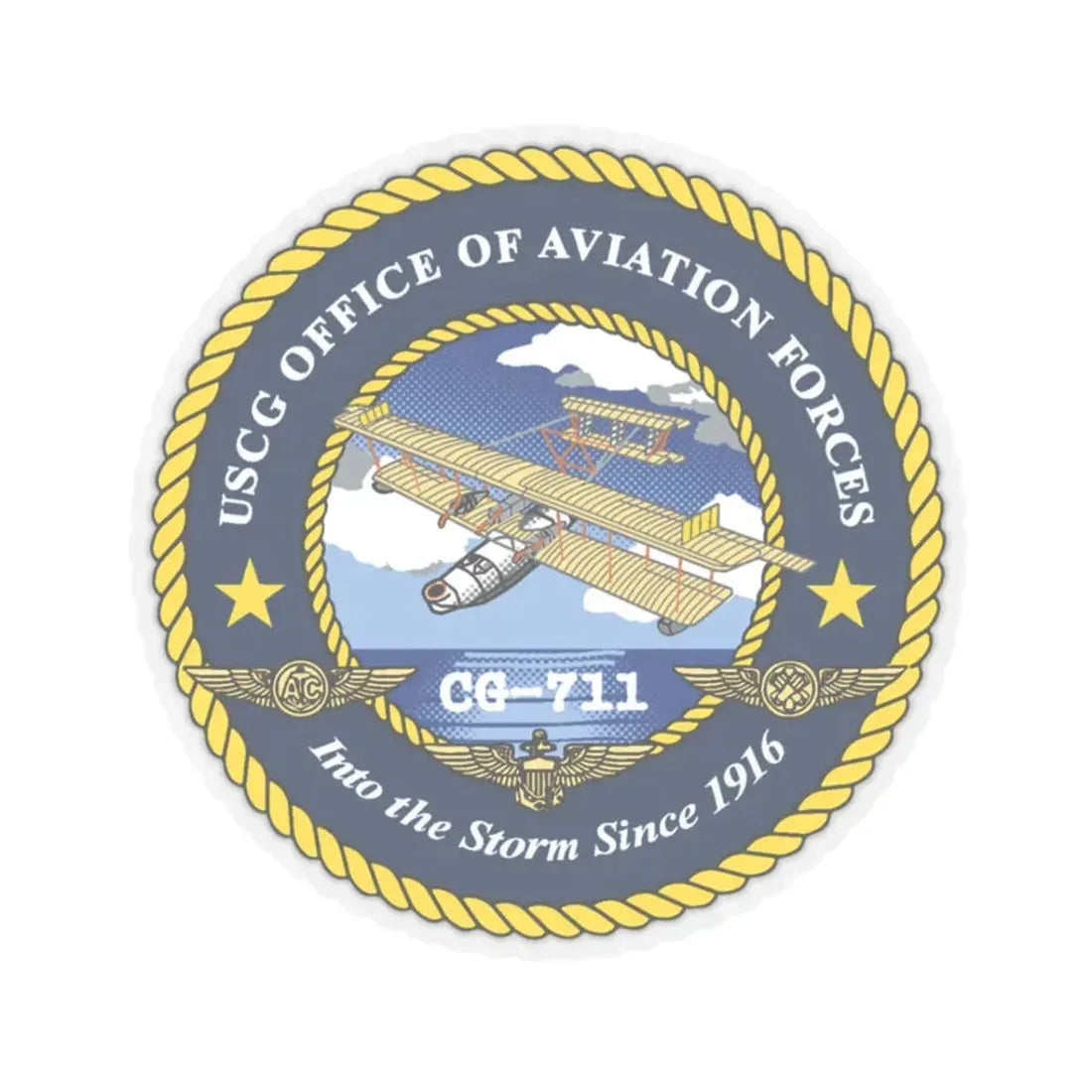 USCG OFFICE OF AVIATION FORCES CG 711 (U.S. Coast Guard) STICKER Vinyl Kiss-Cut Decal 3 Inch Transparent - The Sticker Space