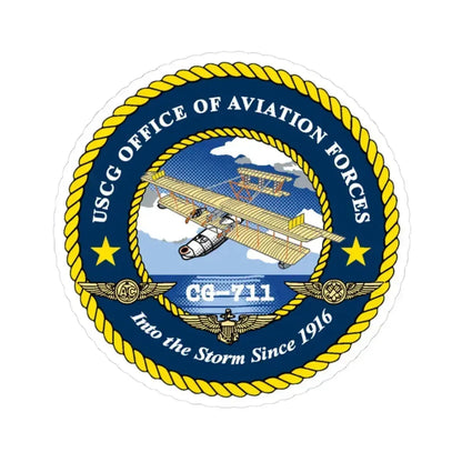 USCG OFFICE OF AVIATION FORCES CG 711 (U.S. Coast Guard) STICKER Vinyl Kiss-Cut Decal 4 Inch White - The Sticker Space