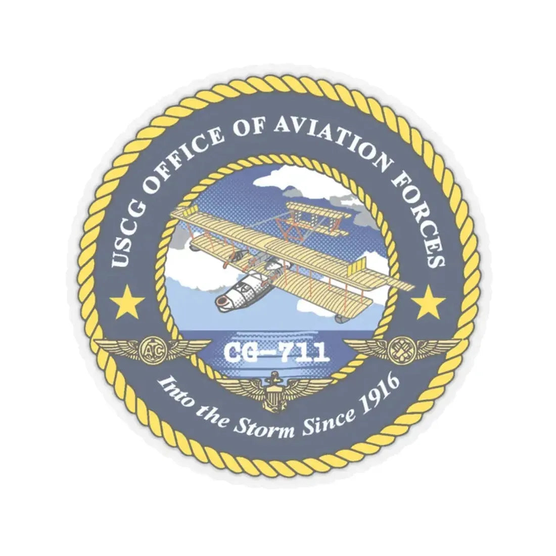 USCG OFFICE OF AVIATION FORCES CG 711 (U.S. Coast Guard) STICKER Vinyl Kiss-Cut Decal 6 Inch Transparent - The Sticker Space