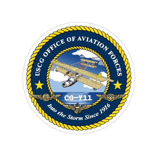 USCG OFFICE OF AVIATION FORCES CG 711 (U.S. Coast Guard) Transparent STICKER Die-Cut Vinyl Decal 6 Inch - The Sticker Space