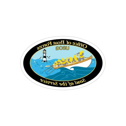 USCG Office of Boat Forces (U.S. Coast Guard) REVERSE PRINT Transparent Die-Cut STICKER 6 Inch Die-Cut Transparent - The Sticker Space