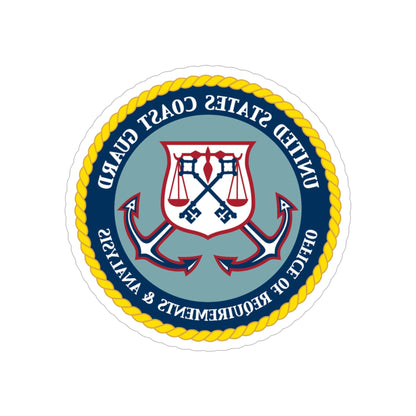 USCG Office of Requirements & Analysis (U.S. Coast Guard) REVERSE PRINT Transparent STICKER-6" × 6"-The Sticker Space