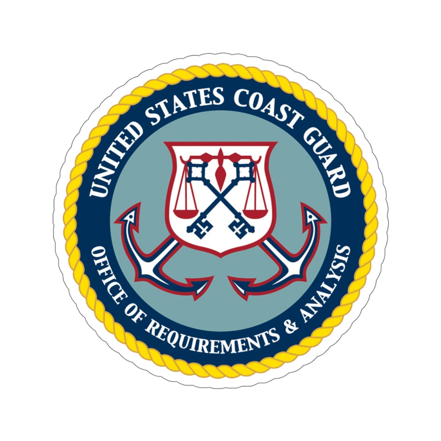 USCG Office of Requirements & Analysis (U.S. Coast Guard) STICKER Vinyl Die-Cut Decal-5 Inch-The Sticker Space