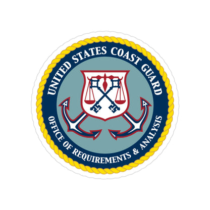 USCG Office of Requirements & Analysis (U.S. Coast Guard) Transparent STICKER Die-Cut Vinyl Decal-3 Inch-The Sticker Space