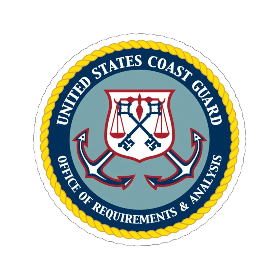 USCG Office of Requirements & Analysis (U.S. Coast Guard) STICKER Vinyl Die-Cut Decal 4 Inch - The Sticker Space