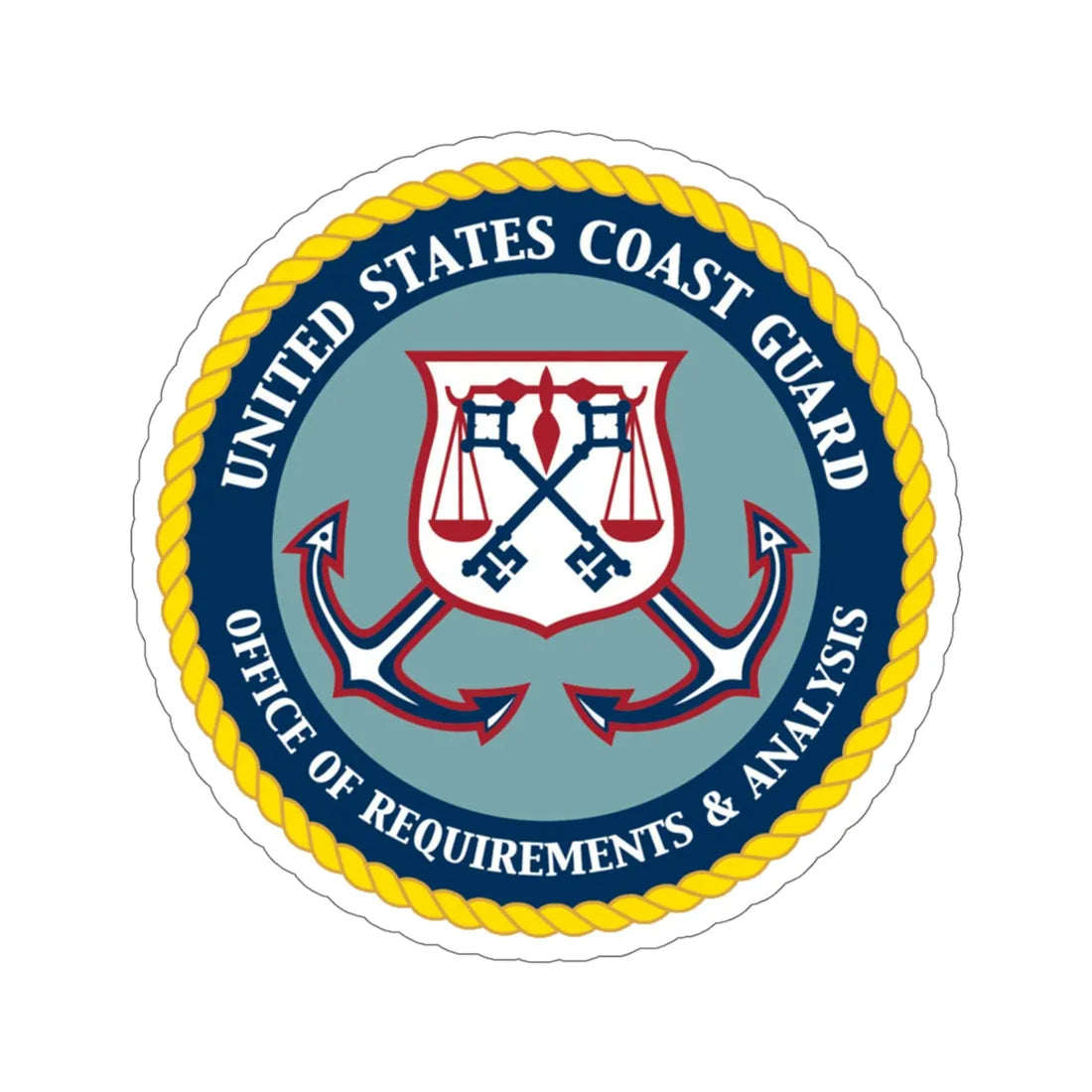 USCG Office of Requirements & Analysis (U.S. Coast Guard) STICKER Vinyl Die-Cut Decal 5 Inch - The Sticker Space