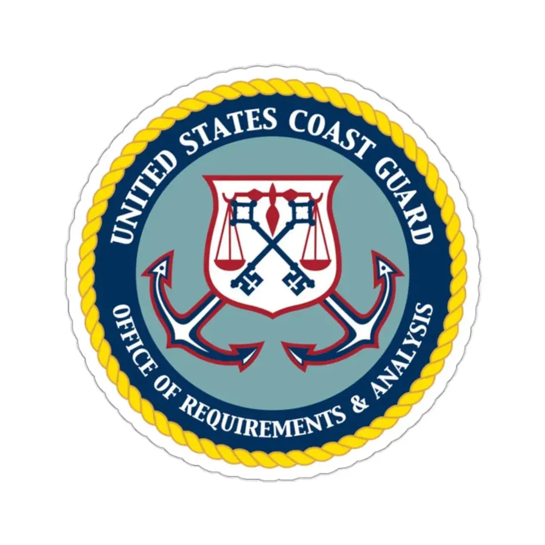 USCG Office of Requirements & Analysis (U.S. Coast Guard) STICKER Vinyl Kiss-Cut Decal 2 Inch White - The Sticker Space