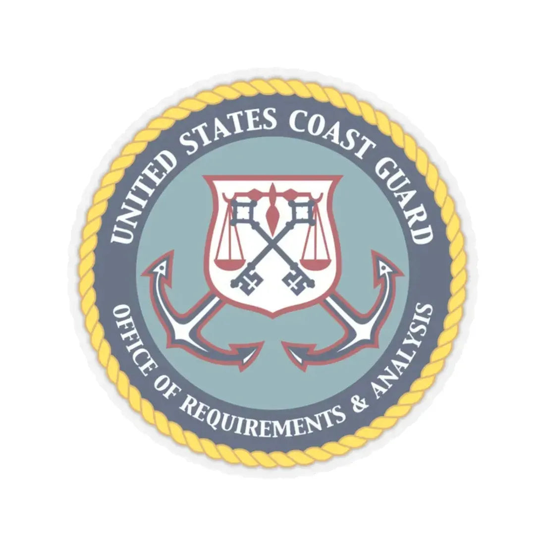 USCG Office of Requirements & Analysis (U.S. Coast Guard) STICKER Vinyl Kiss-Cut Decal 3 Inch Transparent - The Sticker Space