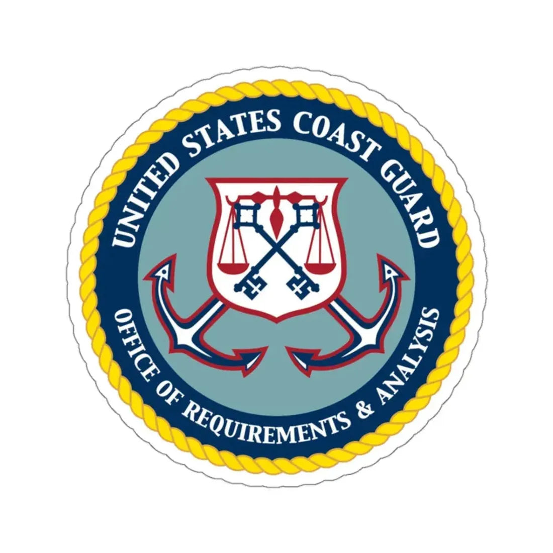 USCG Office of Requirements & Analysis (U.S. Coast Guard) STICKER Vinyl Kiss-Cut Decal 3 Inch White - The Sticker Space