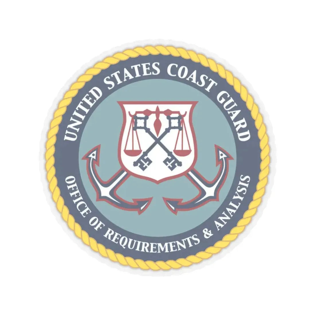 USCG Office of Requirements & Analysis (U.S. Coast Guard) STICKER Vinyl Kiss-Cut Decal 4 Inch Transparent - The Sticker Space