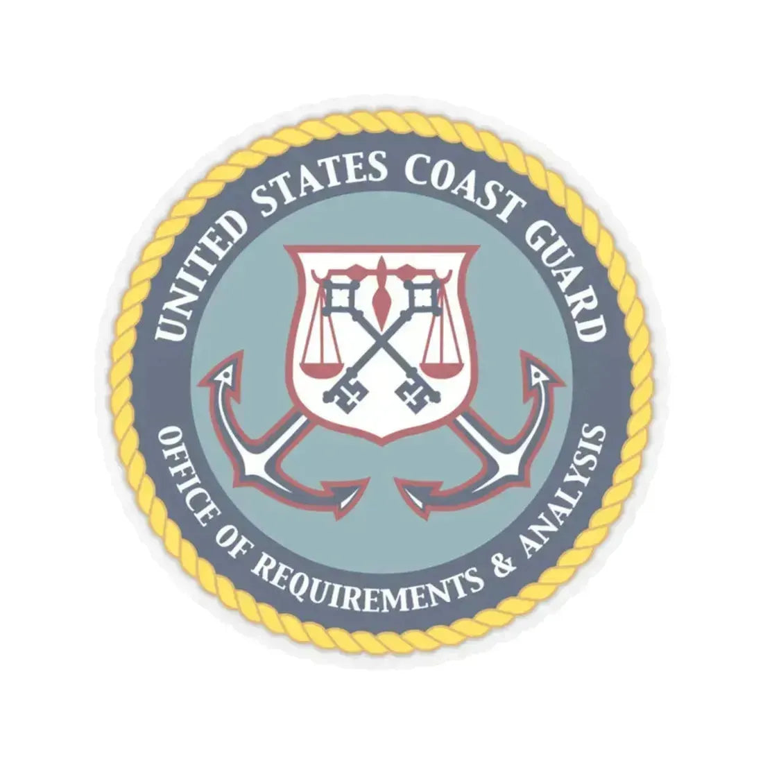 USCG Office of Requirements & Analysis (U.S. Coast Guard) STICKER Vinyl Kiss-Cut Decal 4 Inch Transparent - The Sticker Space