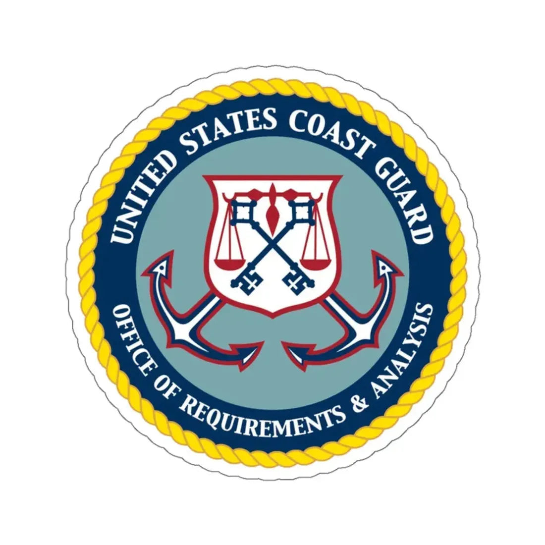 USCG Office of Requirements & Analysis (U.S. Coast Guard) STICKER Vinyl Kiss-Cut Decal 4 Inch White - The Sticker Space