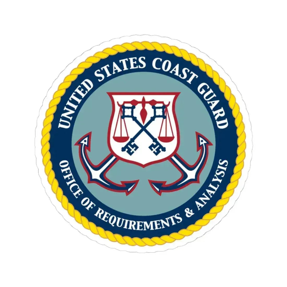 USCG Office of Requirements & Analysis (U.S. Coast Guard) STICKER Vinyl Kiss-Cut Decal 4 Inch White - The Sticker Space