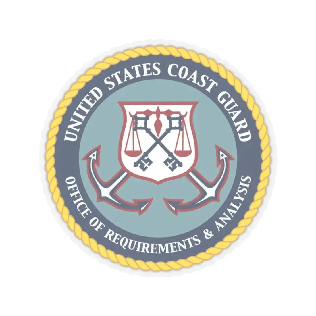 USCG Office of Requirements & Analysis (U.S. Coast Guard) STICKER Vinyl Kiss-Cut Decal 6 Inch Transparent - The Sticker Space