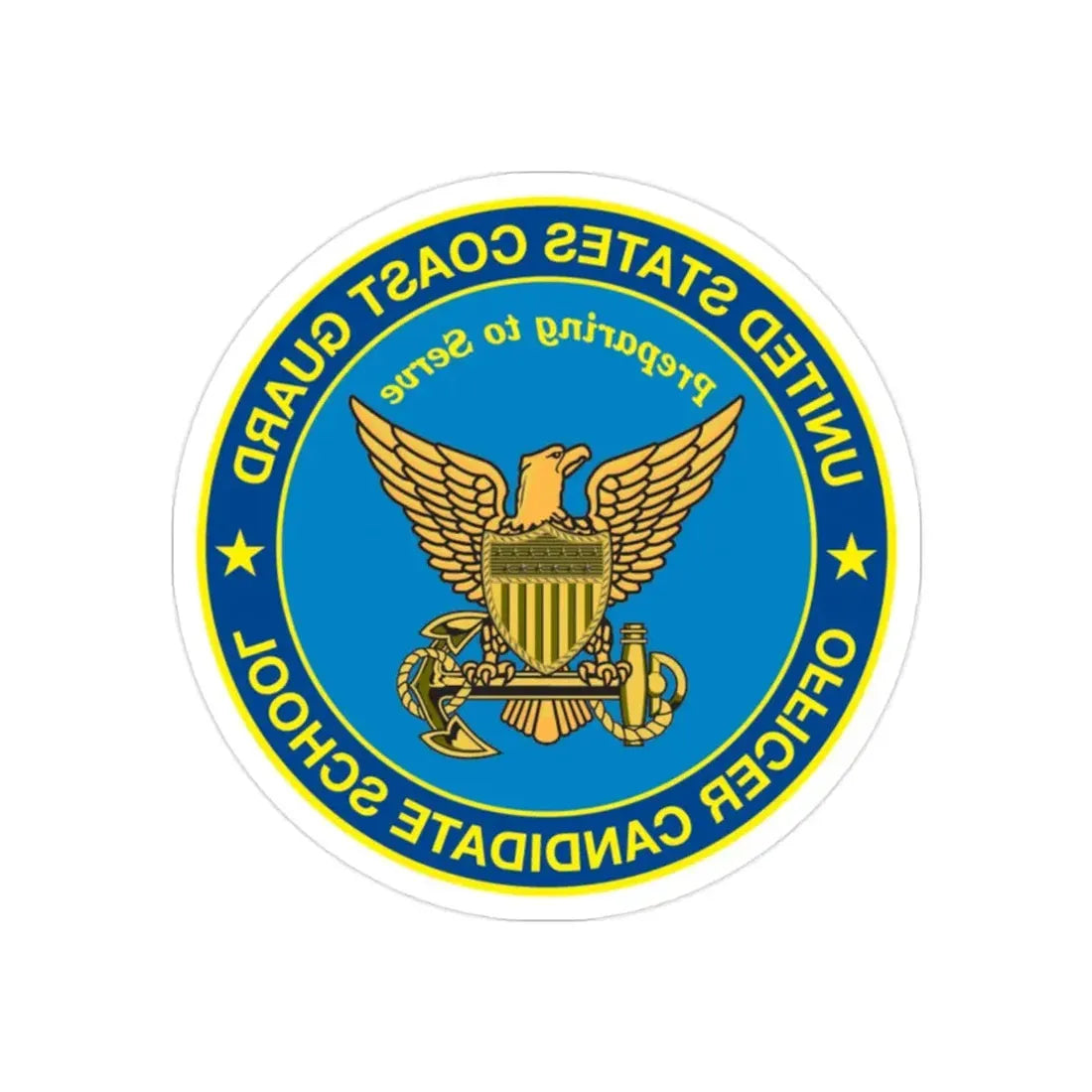 USCG Officer Candidate School (U.S. Coast Guard) REVERSE PRINT Transparent Die-Cut STICKER 2 Inch Die-Cut Transparent - The Sticker Space