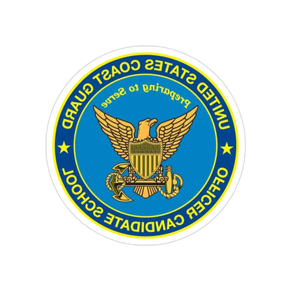 USCG Officer Candidate School (U.S. Coast Guard) REVERSE PRINT Transparent Die-Cut STICKER 4 Inch Die-Cut Transparent - The Sticker Space