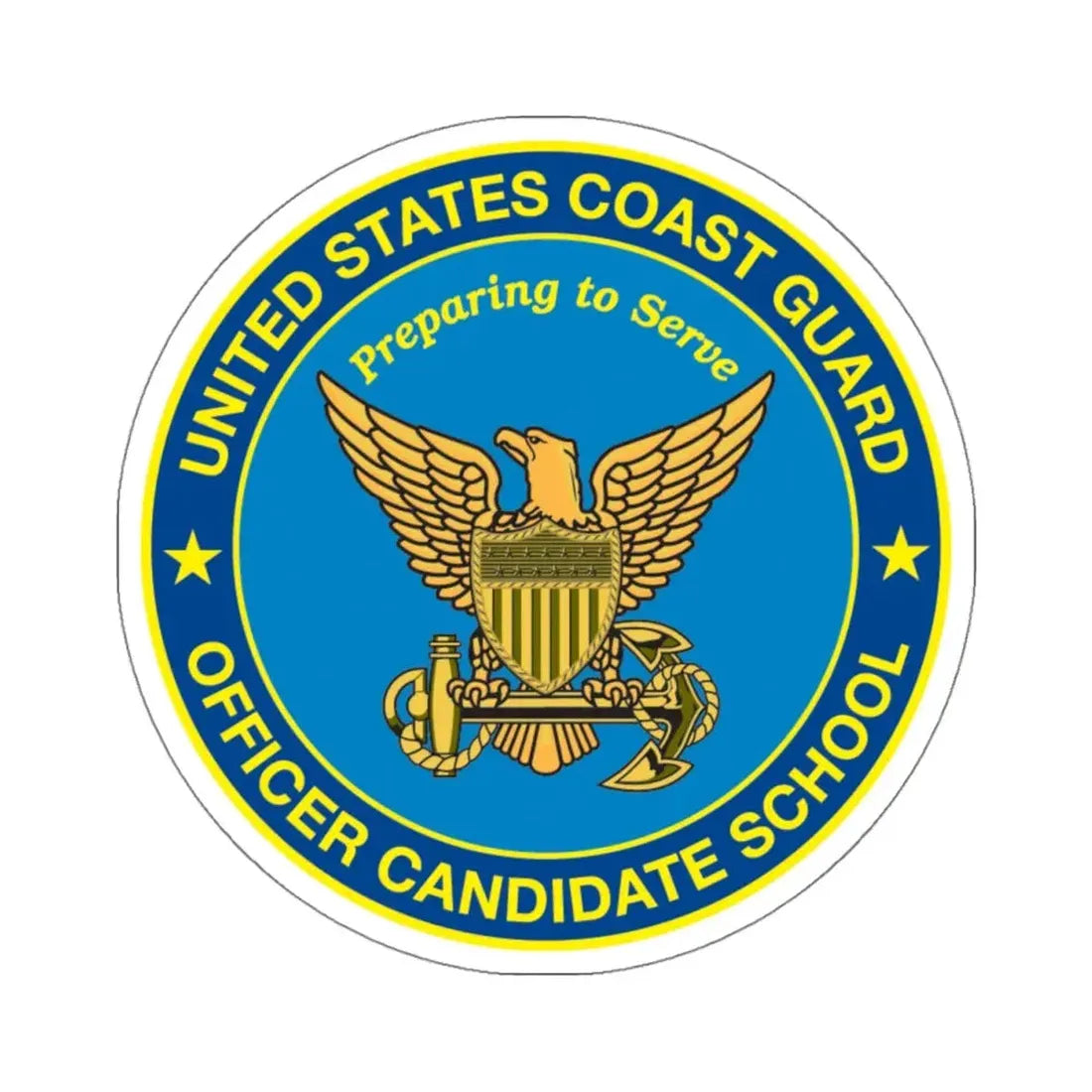 USCG Officer Candidate School (U.S. Coast Guard) STICKER Vinyl Kiss-Cut Decal 4 Inch White - The Sticker Space