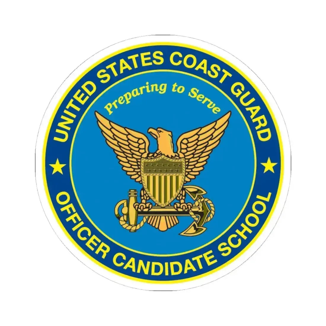 USCG Officer Candidate School (U.S. Coast Guard) STICKER Vinyl Kiss-Cut Decal 4 Inch White - The Sticker Space