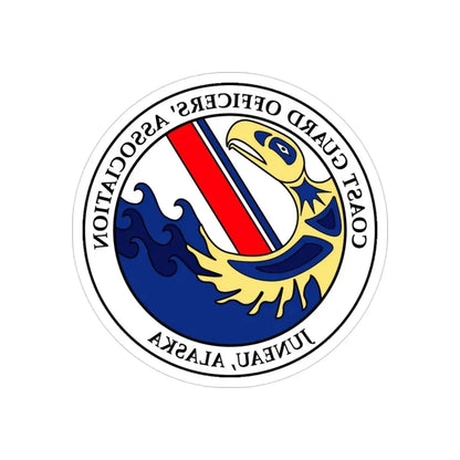 USCG Officers (U.S. Coast Guard) REVERSE PRINT Transparent Die-Cut STICKER 3 Inch Die-Cut Transparent - The Sticker Space