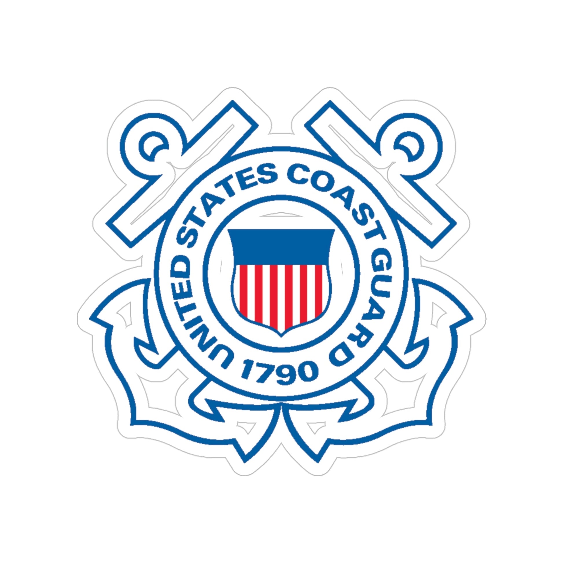 USCG Official Emblem (U.S. Coast Guard) Transparent STICKER Die-Cut Vinyl Decal-4 Inch-The Sticker Space