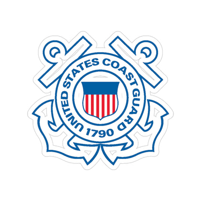 USCG Official Emblem (U.S. Coast Guard) Transparent STICKER Die-Cut Vinyl Decal-4 Inch-The Sticker Space