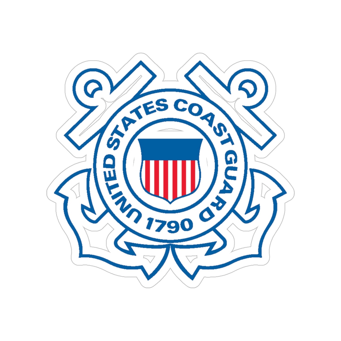 USCG Official Emblem (U.S. Coast Guard) Transparent STICKER Die-Cut Vinyl Decal-5 Inch-The Sticker Space