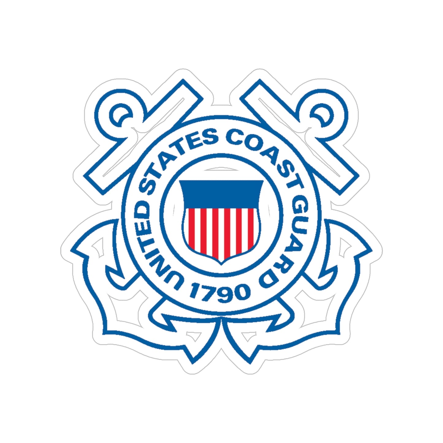 USCG Official Emblem (U.S. Coast Guard) Transparent STICKER Die-Cut Vinyl Decal-6 Inch-The Sticker Space