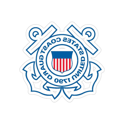 USCG Official Emblem (U.S. Coast Guard) REVERSE PRINT Transparent Die-Cut STICKER 6 Inch Die-Cut Transparent - The Sticker Space