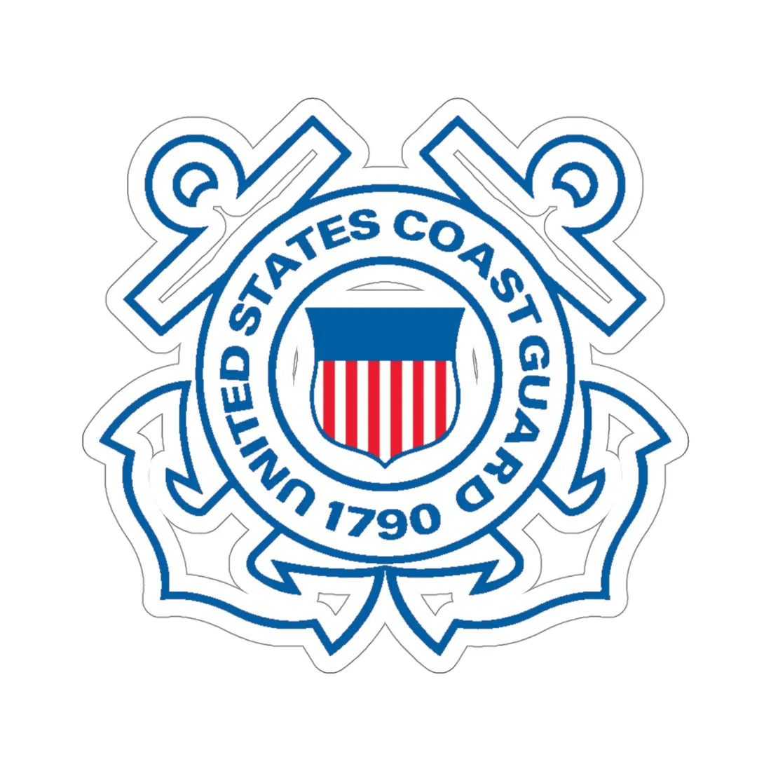 USCG Official Emblem (U.S. Coast Guard) STICKER Vinyl Die-Cut Decal 4 Inch - The Sticker Space