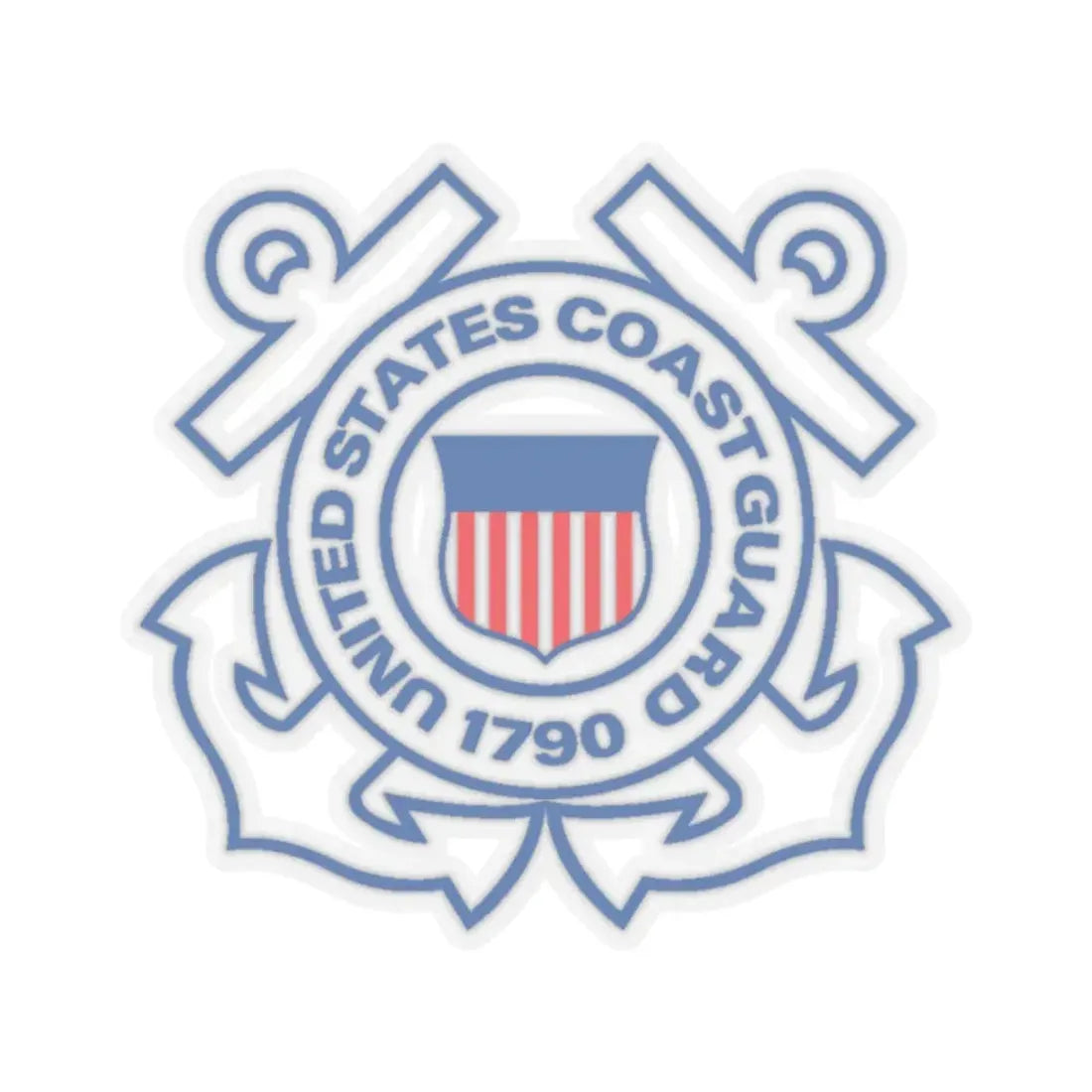 USCG Official Emblem (U.S. Coast Guard) STICKER Vinyl Kiss-Cut Decal 2 Inch Transparent - The Sticker Space
