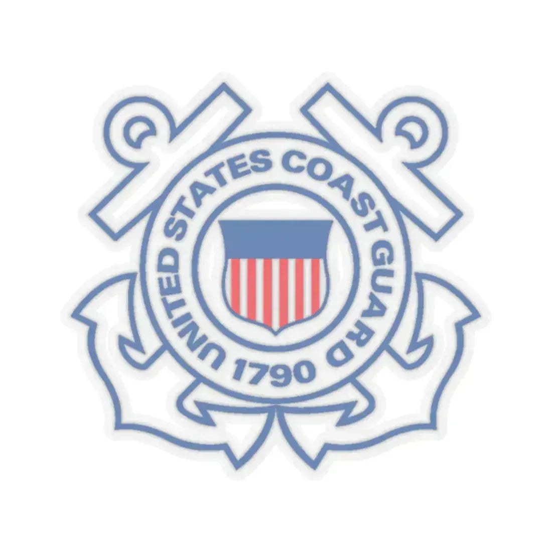 USCG Official Emblem (U.S. Coast Guard) STICKER Vinyl Kiss-Cut Decal 2 Inch Transparent - The Sticker Space
