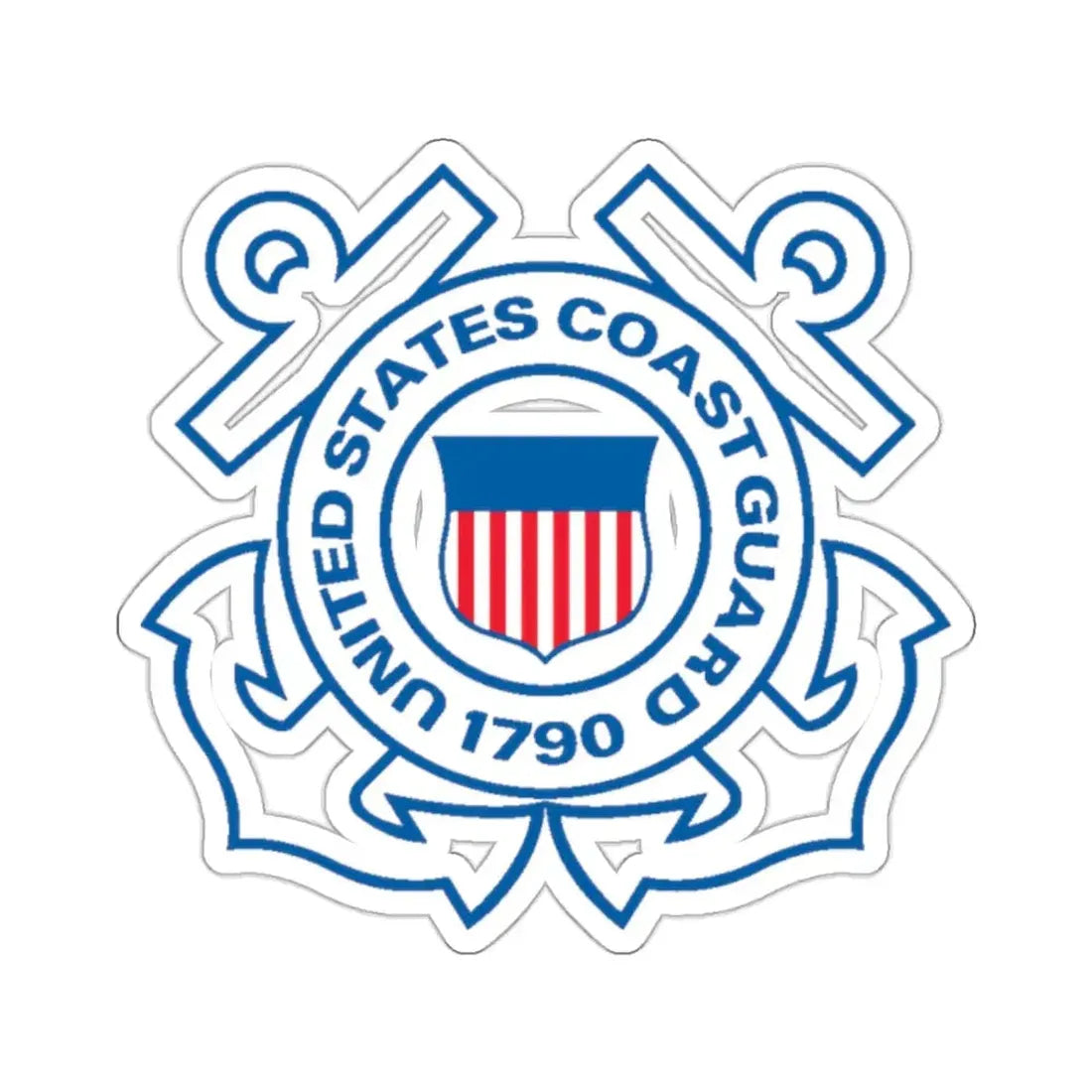 USCG Official Emblem (U.S. Coast Guard) STICKER Vinyl Kiss-Cut Decal 2 Inch White - The Sticker Space