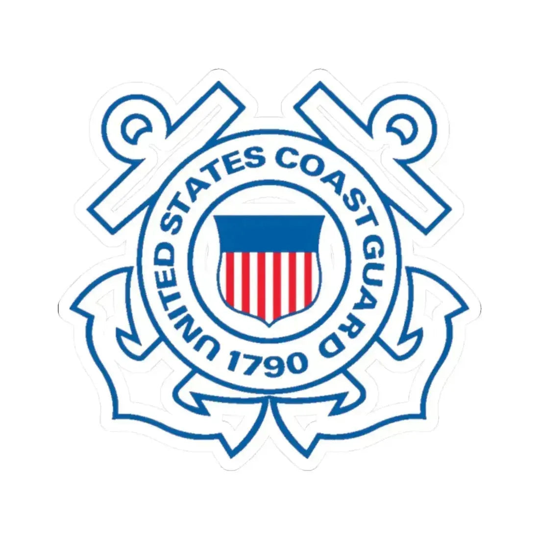 USCG Official Emblem (U.S. Coast Guard) STICKER Vinyl Kiss-Cut Decal 2 Inch White - The Sticker Space