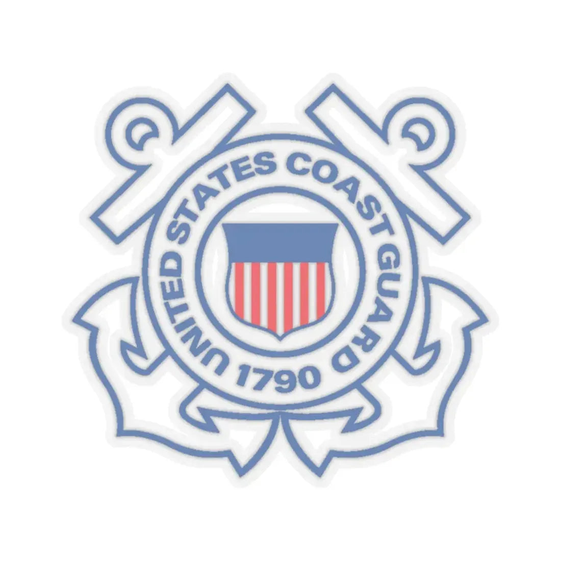 USCG Official Emblem (U.S. Coast Guard) STICKER Vinyl Kiss-Cut Decal 3 Inch Transparent - The Sticker Space