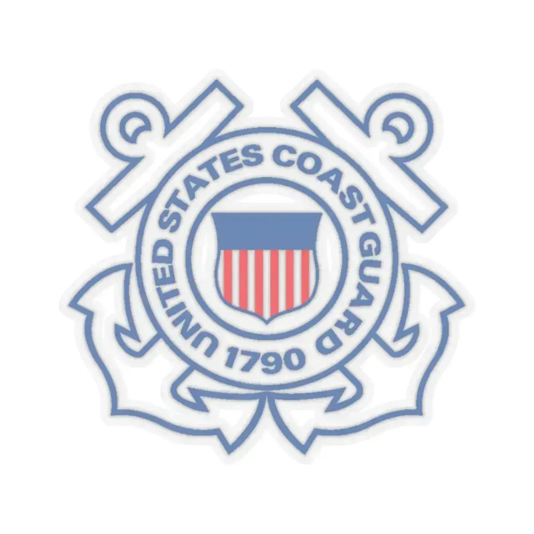 USCG Official Emblem (U.S. Coast Guard) STICKER Vinyl Kiss-Cut Decal 3 Inch Transparent - The Sticker Space